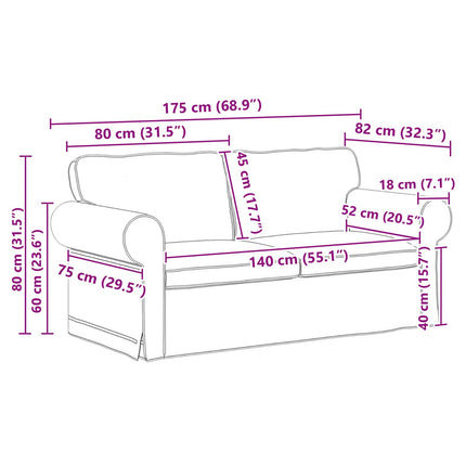 Soffset 2 pcs Mörkgrön 175 x 82 x 80 cm tyg