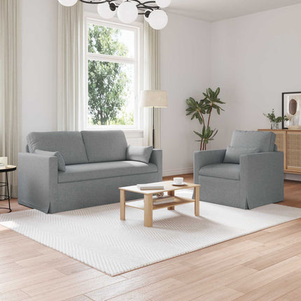 Soffset 2 pcs Ljusgrå 158 x 78 x 80 cm tyg