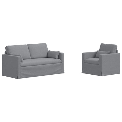 Soffset 2 pcs Ljusgrå 158 x 78 x 80 cm tyg