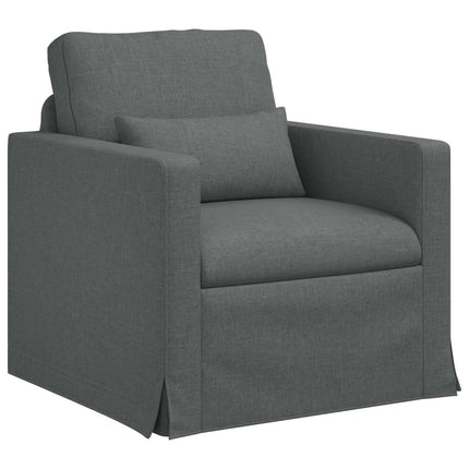 Soffset 2 pcs Mörkgrå 158 x 78 x 80 cm tyg