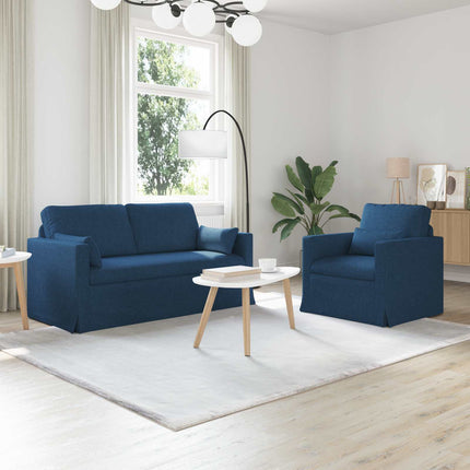 Soffset 2 pcs Blå 158 x 78 x 80 cm tyg