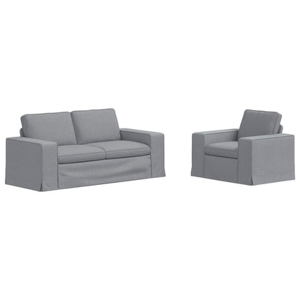 Soffset 2 pcs Ljusgrå 182 x 80 x 82 cm tyg