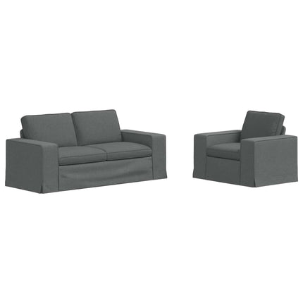 Soffset 2 pcs Mörkgrå 182 x 80 x 82 cm tyg