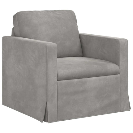 Soffset 2 pcs Ljusgrå 158 x 78 x 80 cm Sammet