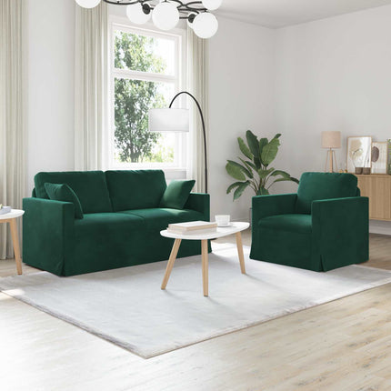 Soffset 2 pcs Mörkgrön 158 x 78 x 80 cm Sammet