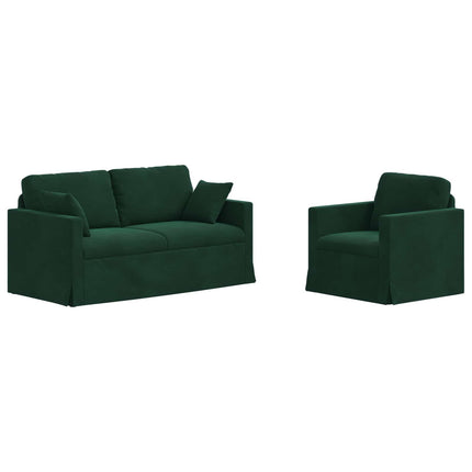 Soffset 2 pcs Mörkgrön 158 x 78 x 80 cm Sammet