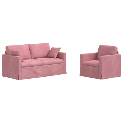 Soffset 2 st Rosa Sammet