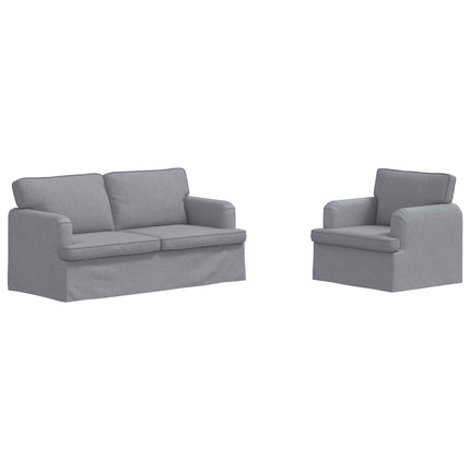 Soffset 2 pcs Ljusgrå 162 x 80 x 85 cm tyg