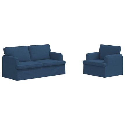 Soffset 2 pcs Blå 162 x 80 x 85 cm tyg