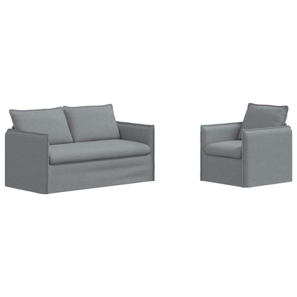Soffset 2 pcs Ljusgrå 156 x 82 x 85 cm Tyg