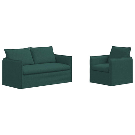 Soffset 2 pcs Mörkgrön 156 x 82 x 85 cm Tyg