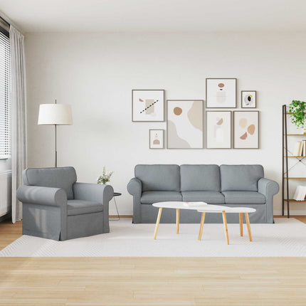 Soffset 2 pcs Ljusgrå 215 x 82 x 80 cm tyg