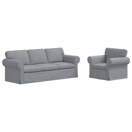 Soffset 2 pcs Ljusgrå 215 x 82 x 80 cm tyg