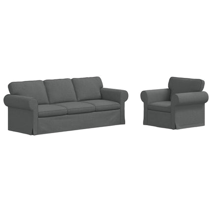 Soffset 2 pcs Mörkgrå 215 x 82 x 80 cm tyg