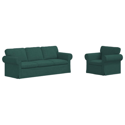 Soffset 2 pcs Mörkgrön 215 x 82 x 80 cm tyg