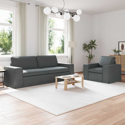 Soffset 2 pcs Mörkgrå 222 x 80 x 82 cm tyg