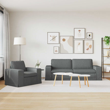 Soffset 2 pcs Mörkgrå 222 x 80 x 82 cm tyg