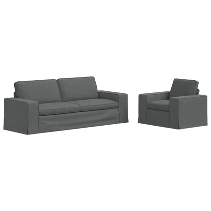 Soffset 2 pcs Mörkgrå 222 x 80 x 82 cm tyg