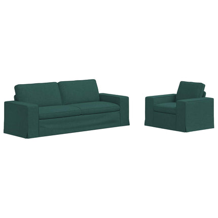 Soffset 2 pcs Mörkgrön 222 x 80 x 82 cm tyg