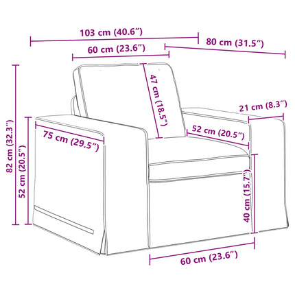 Soffset 2 pcs Kräm 222 x 80 x 82 cm tyg