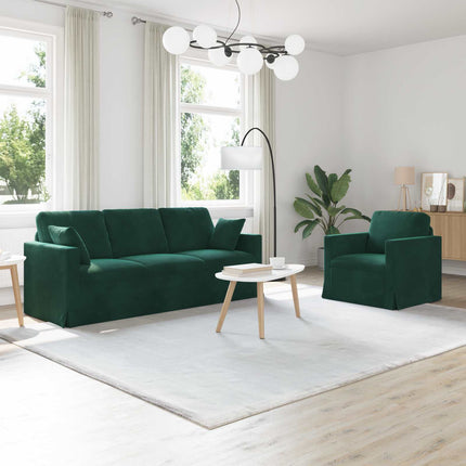 Soffset 2 pcs Mörkgrön 198 x 78 x 80 cm Sammet
