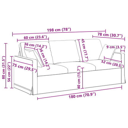 Soffset 2 pcs Ljusgrön 198 x 78 x 80 cm Sammet