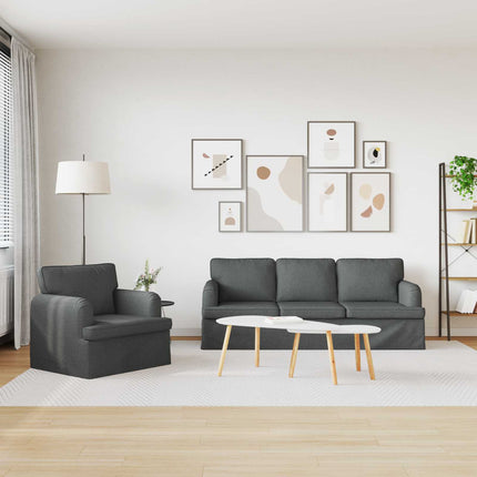 Soffset 2 pcs Mörkgrå 201 x 80 x 85 cm tyg