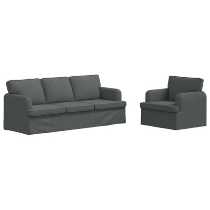 Soffset 2 pcs Mörkgrå 201 x 80 x 85 cm tyg
