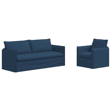 Soffset 2 pcs Blå 196 x 82 x 85 cm Tyg