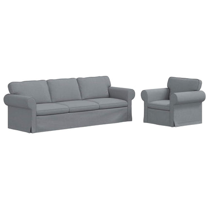 Soffset 2 pcs Ljusgrå 245 x 82 x 80 cm tyg