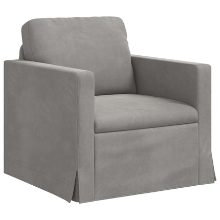 Soffset 2 pcs Ljusgrå 228 x 78 x 80 cm Sammet