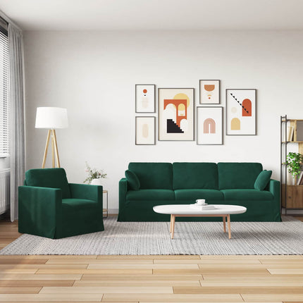 Soffset 2 pcs Mörkgrön 228 x 78 x 80 cm Sammet