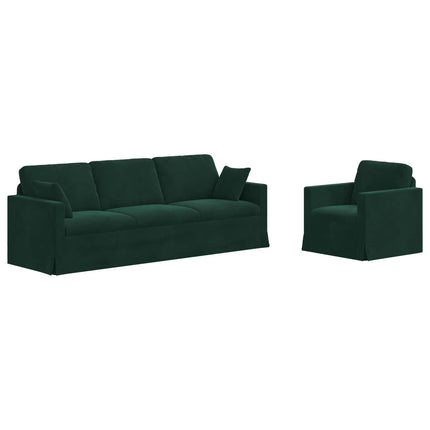 Soffset 2 pcs Mörkgrön 228 x 78 x 80 cm Sammet