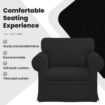 Soffa Svart 95 x 82 x 80 cm tyg