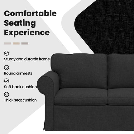 Soffa Svart 155 x 82 x 80 cm tyg