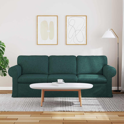 Soffa Mörkgrön 215 x 82 x 80 cm tyg