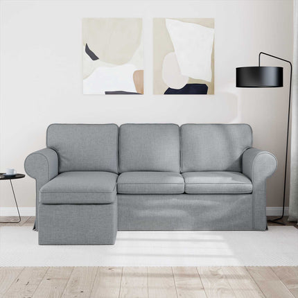 Soffa Ljusgrå 195 x 138 x 80 cm tyg