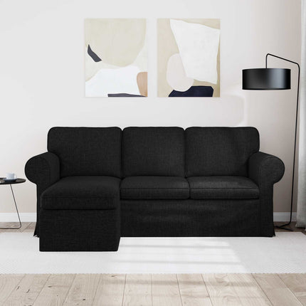 Soffa Svart 195 x 138 x 80 cm tyg