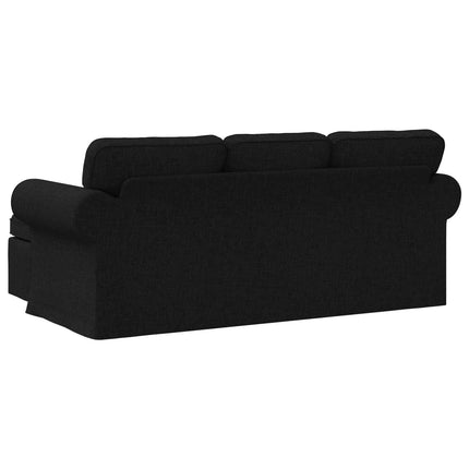 Soffa Svart 195 x 138 x 80 cm tyg