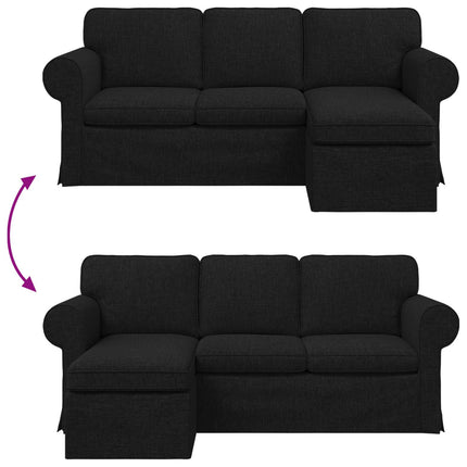 Soffa Svart 195 x 138 x 80 cm tyg