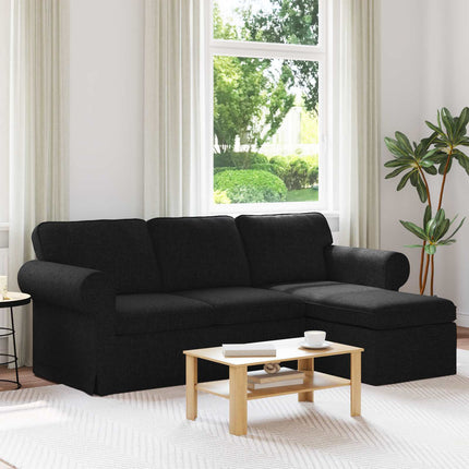 Soffa Svart 215 x 138 x 80 cm tyg