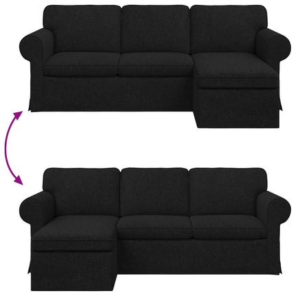Soffa Svart 215 x 138 x 80 cm tyg
