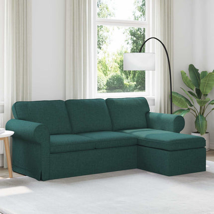 Soffa Mörkgrön 215 x 138 x 80 cm tyg