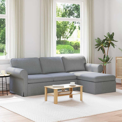 Soffa Ljusgrå 245 x 138 x 80 cm tyg