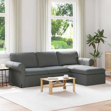 Soffa Mörkgrå 245 x 138 x 80 cm tyg