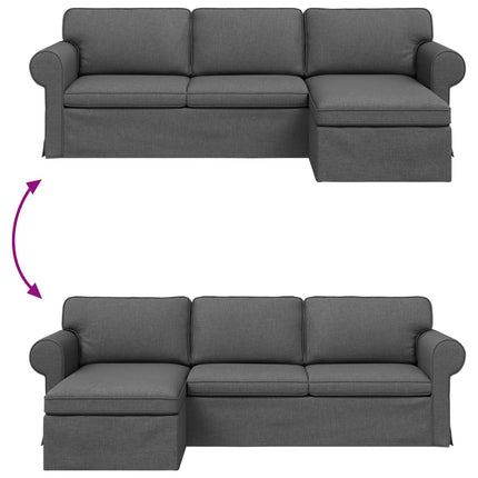 Soffa Mörkgrå 245 x 138 x 80 cm tyg