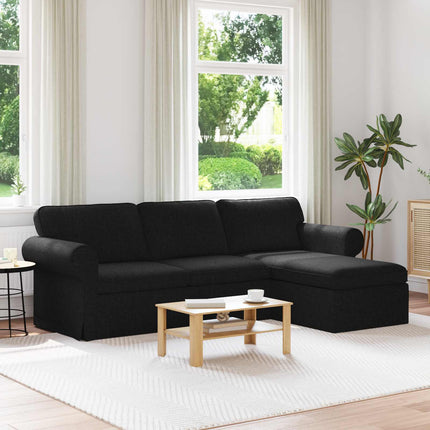Soffa Svart 245 x 138 x 80 cm tyg