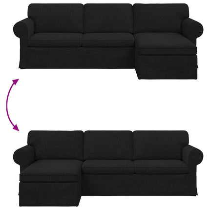 Soffa Svart 245 x 138 x 80 cm tyg