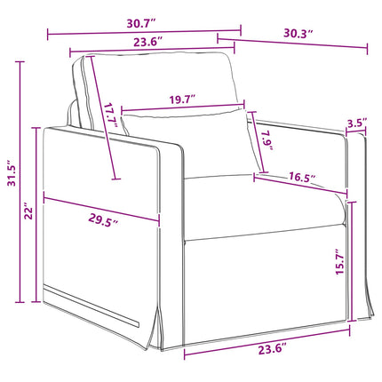 Soffa Mörkgrå 78 x 78 x 80 cm tyg