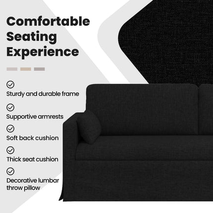Soffa Svart 198 x 78 x 80 cm tyg